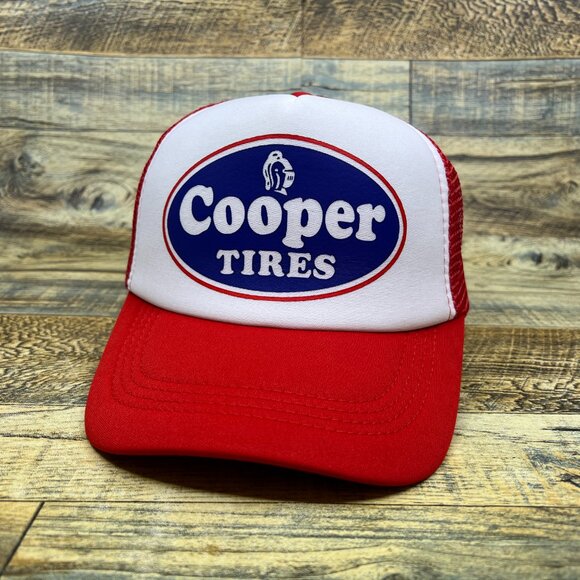 Cooper Tires Mens Trucker Hat Red Snapback Automobile Motorcycle Racing Cap - Picture 2 of 8